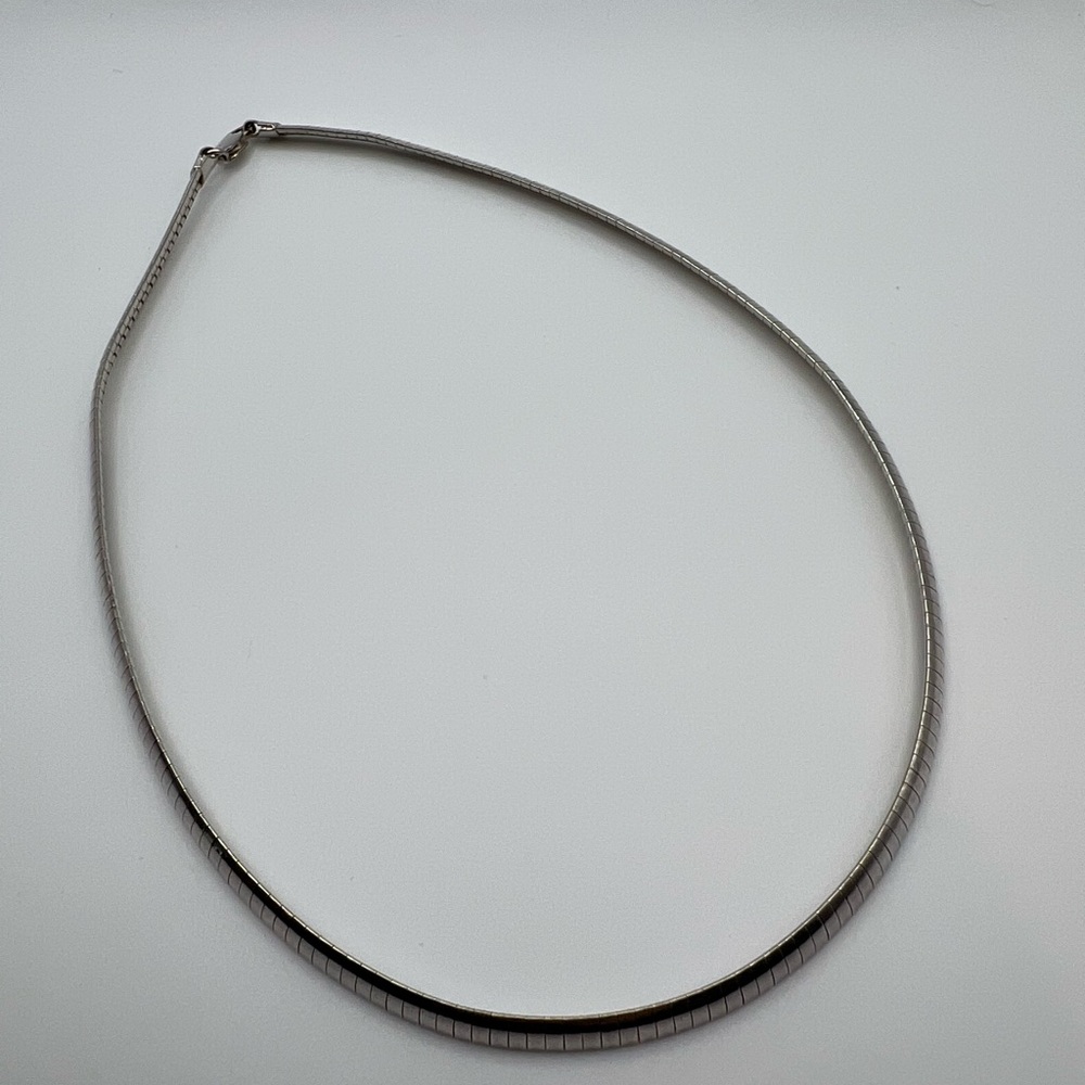 Vintage Sterling Silver Chunky Omega Chain 17” Necklace 27.9g